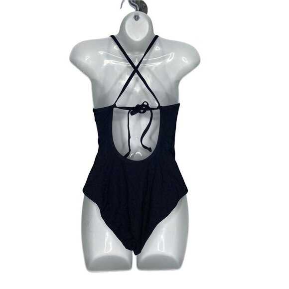 Jessica Simpson Rose Bay Textured One-Piece Swimsuit, Black, Size M - Picture 5 of 9